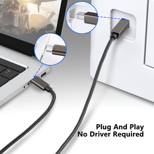 Cable de impresora USB2.0 Puerto tipo C Alta velocidad Multi USB a tipo B 2,0 Cable de datos Universal Cable de impresión trenzado de nailon - Product Image 6
