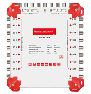 DiSEqC-multiinterruptor con amplificador, 5-2150MHz, 9 entradas, 4 salidas, satélite - Product Image 1