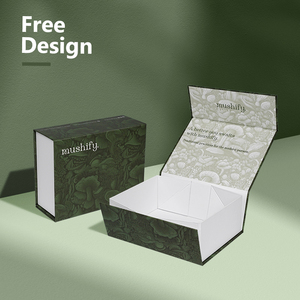 可定制再生纸板箱，带专色印刷可折叠磁性包装纸礼品盒 - Product Image 4