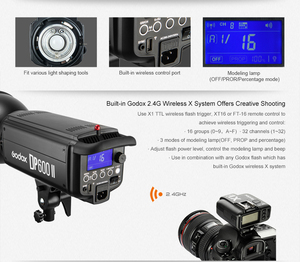 Godox ไฟแฟลชสำหรับสตูดิโอระดับมืออาชีพ110V/220V 300Ws DP300II พร้อมระบบ X ไร้สาย2.4G ในตัวสำหรับถ่ายภาพมีแฟลช - Product Image 3