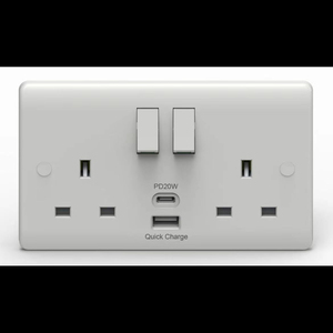 Venta caliente 13A baquelita 2-Gang enchufe conmutado tipo A + tipo C toma de corriente de pared USB carga Normal Reino Unido enchufe estándar Compatible WIFI - Product Image 1