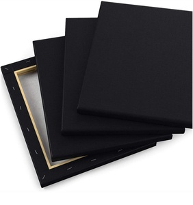 2023 New Art Supplies <strong>30</strong>*30cm Fir Frame 100% Cotton Black <strong>Stretched</strong> <strong>Canvas</strong> for Painting - Product Image 1