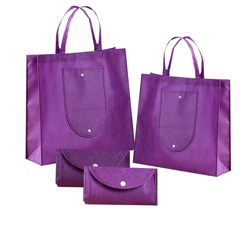 Tas Hadiah Promosi Murah Ramah Lingkungan Snap Carry Shopper Supermarket Tas Belanja Tote Lipat Non Woven