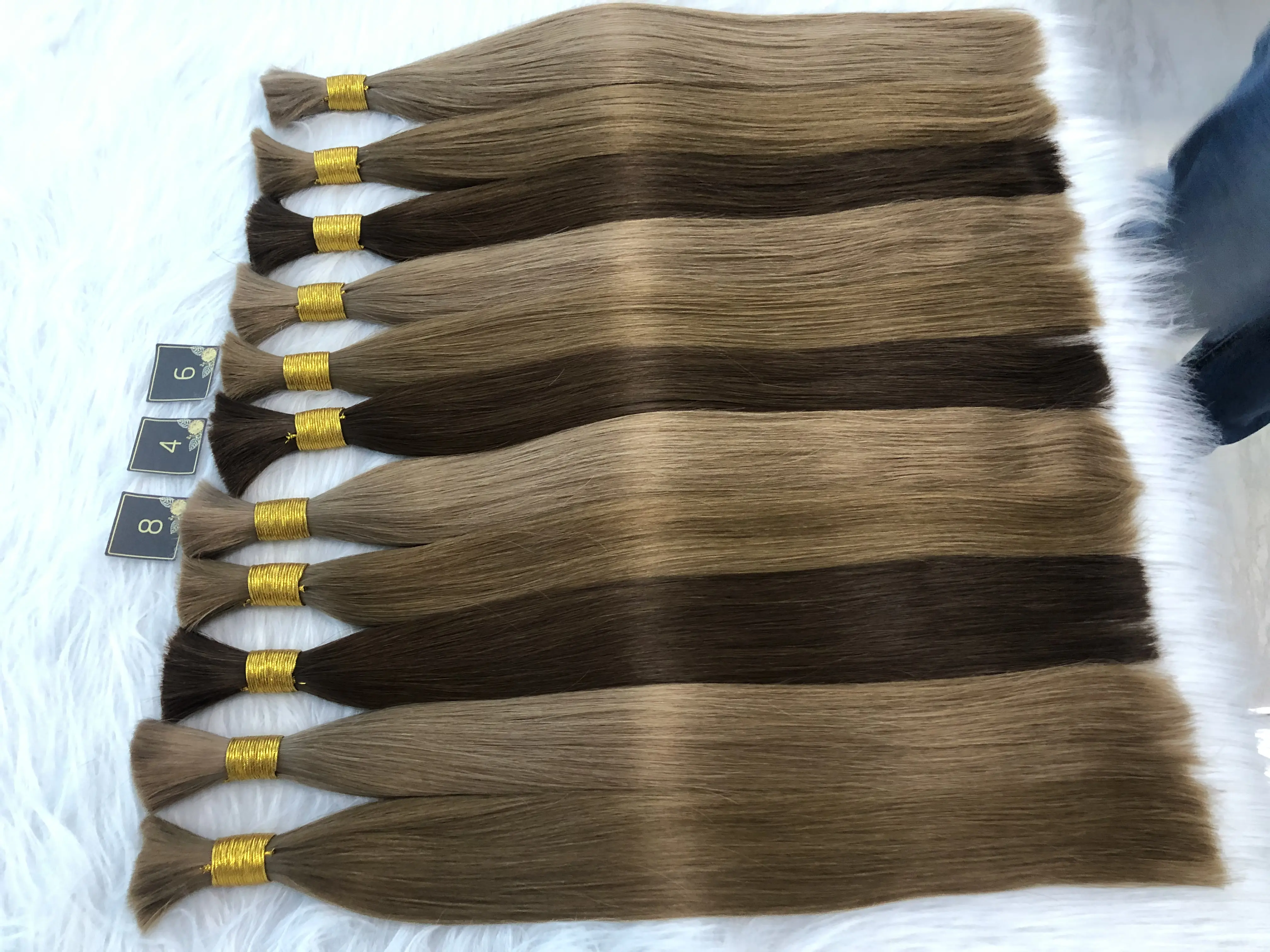 Groothandel Russische Europese Zijdeachtige Rechte Golf Hair Extensions Remy Maagdelijk Haar Zonder Inslag Machine Dubbele Inslag Bulk Aankoop