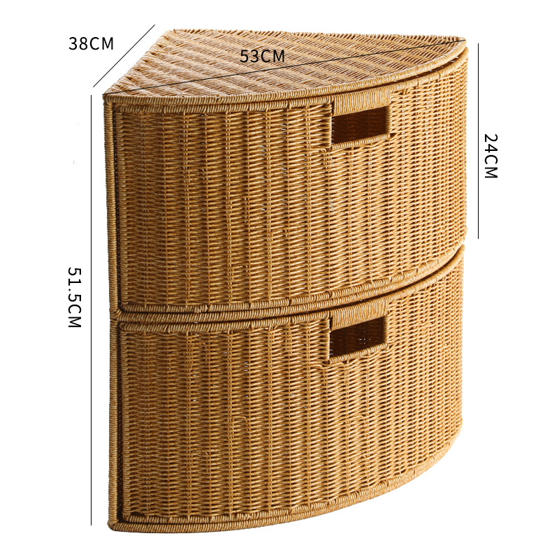 Large fan-shaped two-story storage cabinet