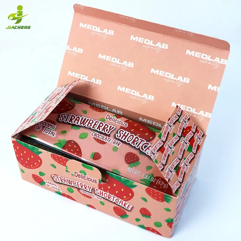 Индивидуальная печать дизайн закуски орехи арахиса энергетический протеин конфеты шоколадный батончик упаковочные коробки картонная бумажная коробка дисплея