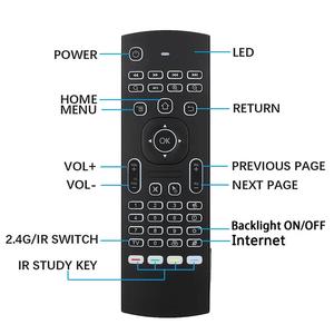 MX3 Backlit Air Mouse Smart Voice Remote <strong>Control</strong> 2.4G RF Wireless With Keyboard for H96 MAX Smart Home Android TV Box Controller