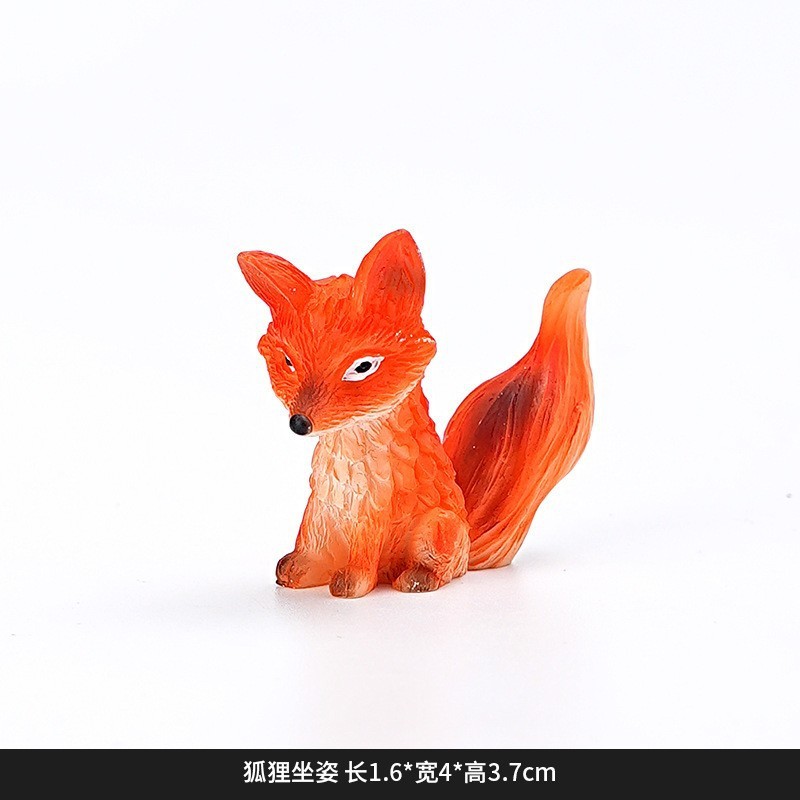 DY2080-3 Fox Sitting Posture Desktop Ornament