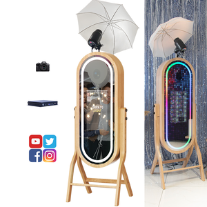 2025 New Arrival Real Wood Photo Booth Shell Cabine De Foto De Madeira Do Vintage com 21,5 Polegadas Touch Screen Photo Booth Máquina