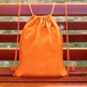 Mochila de lona de algodón natural liso ecológico reciclada con logotipo personalizado - Product Image 4