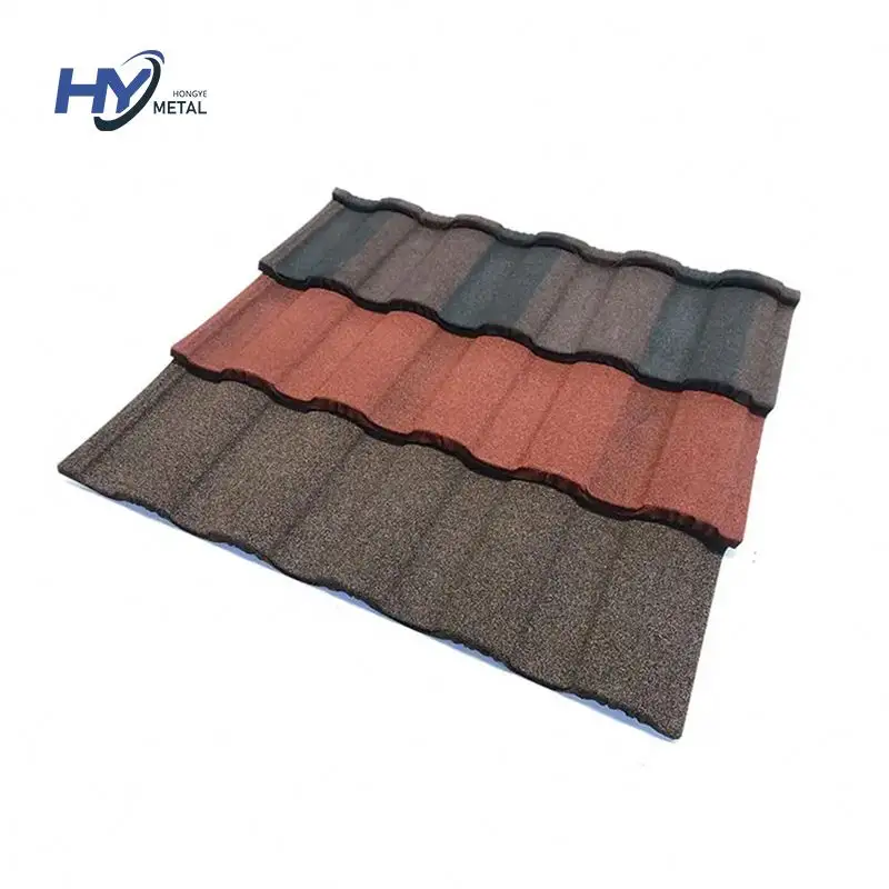 2023 Fabricación Panel de azulejo de tejas de asfalto de techo revestido de piedra metálica para el hogar