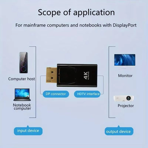 DPからHDへの男性から女性へのケーブルコンバータ最大4K 60Hzラップトップコンピュータ用HDTVプロジェクター用アダプター - Product Image 4