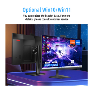 Factory Supply Touch Screen 27 Inch AIO PC Monoblock Core I3 I5 I7 Gaming Desktop <strong>Computer</strong> 16G RAM 256G SSD All in One PC - Product Image 6