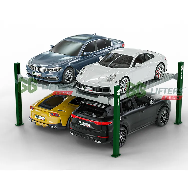 4-säulen-aufzug automatischer 4-säulen-hydraulik-autoaufzug parksystem für autoaufbewahrung parkplatform fahrzeugheber
