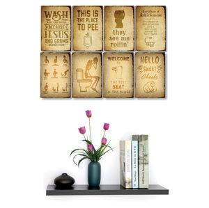 Lustige Badezimmers childer, Live <span class=keywords><strong>Laugh</strong></span> Poop Metall dose Schild sitzen zu pinkeln Toilette Retro Vintage Aluminium Plakette Schilder für die Wand - Product Image 2