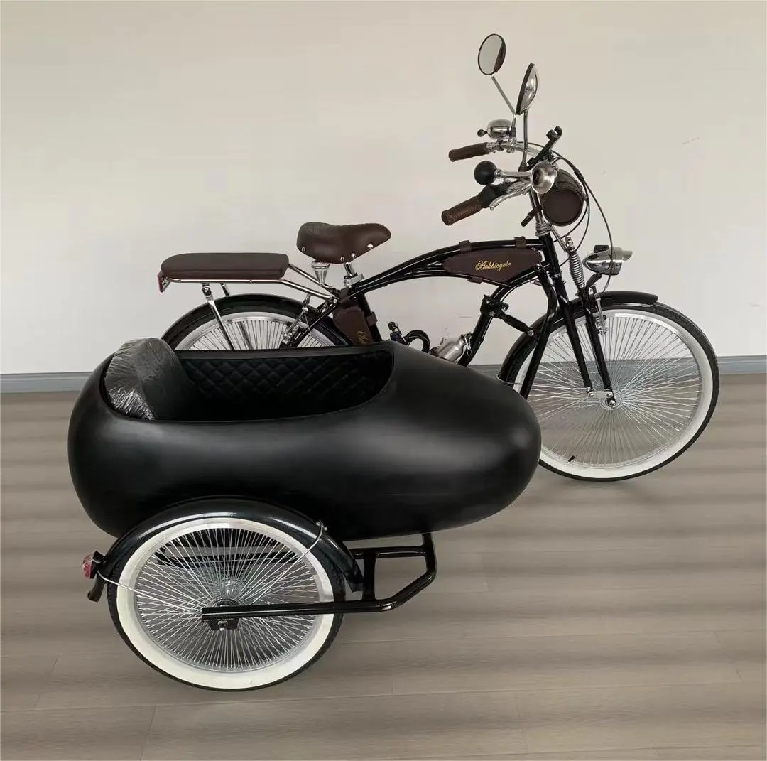 Entrepôt aux États-Unis E vélo côté voiture adulte tricycle électrique vélo 3 roues ebike électrique cargo tricycle side-car chopper scooters
