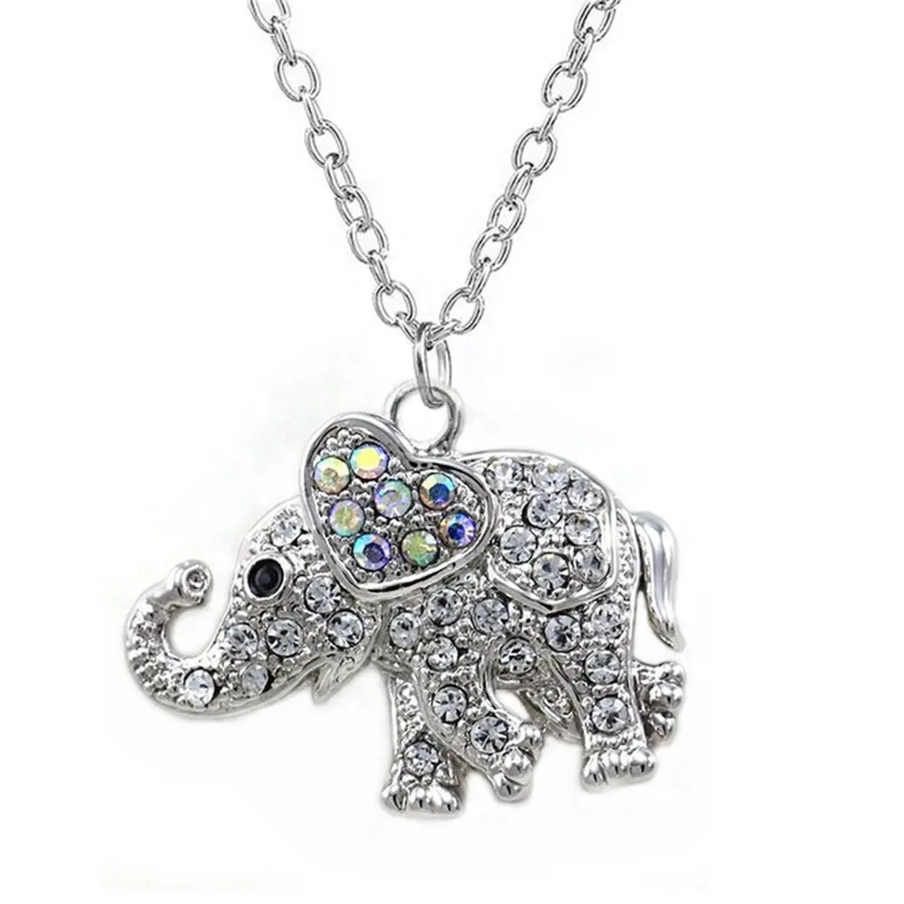 Produttore della lega del commercio all'ingrosso di cristallo del rhinestone elephant pendenti charms delta sorority collana