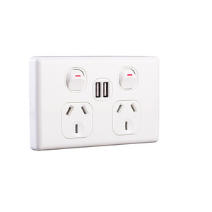 <strong>Australia</strong> Double Pole Gpo Socket 250V 10A Double Powerpoints With Dual 4.2A USB-C Type Socket - Product Image 2