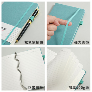 Cuaderno de clase al por mayor, Bloc de notas de escritura barato con páginas forradas elásticas, diario de tapa dura de cuero PU colorido, tamaño A5 - Product Image 6