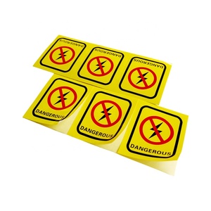 Triángulo amarillo Forma de trueno Cuidado con la caja de distribución Gabinete de control Etiqueta de advertencia de seguridad - Product Image 3