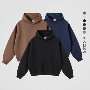 Оптовая продажа, мужские толстовки унисекс из хлопка и полиэстера с логотипом на заказ, толстые флисовые толстовки в тяжелом весе - Product Image 1