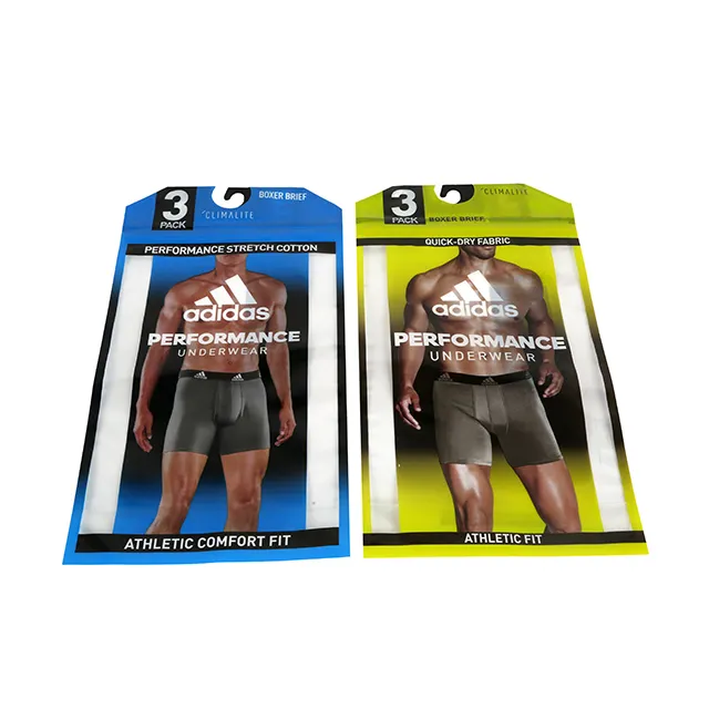 Sacos de embalagem roupa íntima masculina, roupa íntima personalizada em 5 cores gravura