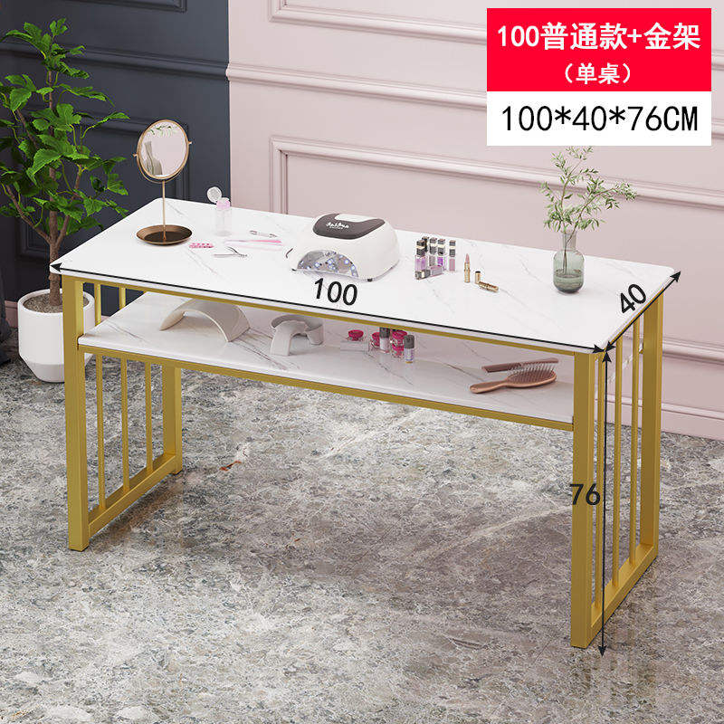 100cm marble color steel frame single table