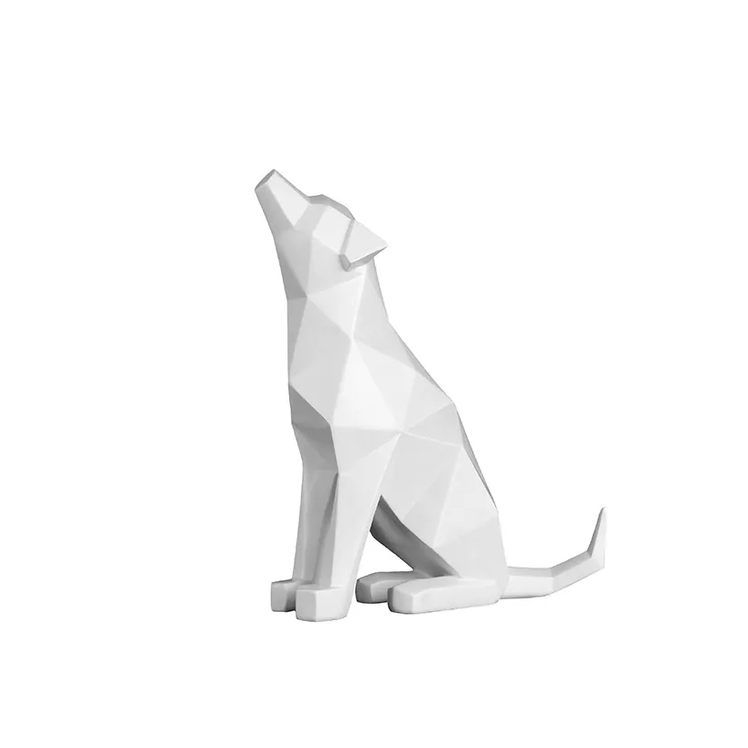 Statue de chien en résine multifacettes, décoration pour la maison, Top blanc, vente en gros, moderne, SCULPTURE d'animaux