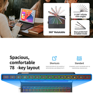 Funda para teclado para iPad 10,2 de 2021 pulgadas 9, 8 y 7. ª generación, Air 3, Pro 10,5 en retroiluminación de 7 colores, portalápices giratorio - Product Image 3