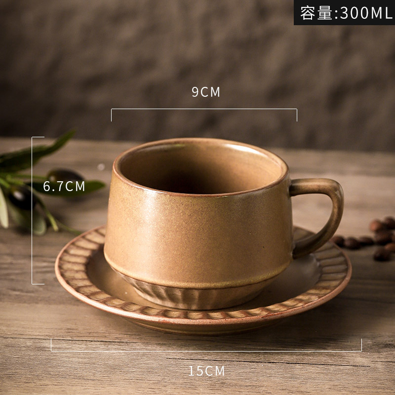 Silver brown-cup and saucer - 300ml