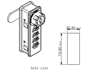 เครื่องกล4 Pin ล็อกเกอร์รหัสยิมรหัสผ่านล็อคตู้ที่มีคีย์หลัก - Product Image 5