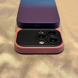 シンプルなデザインiPhone15 Pro Max 14 13 12 11 XSXRグラデーションカラーフロスト耐衝撃カバー用大型ウィンドウ電話ケース - Product Image 6