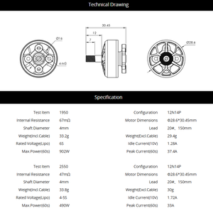 T-취미 V2306.5 V2 16V 24V 490W 490W 브러시리스 5 인치 Fpv 레이싱 자유형 시네마틱 모터 - Product Image 6