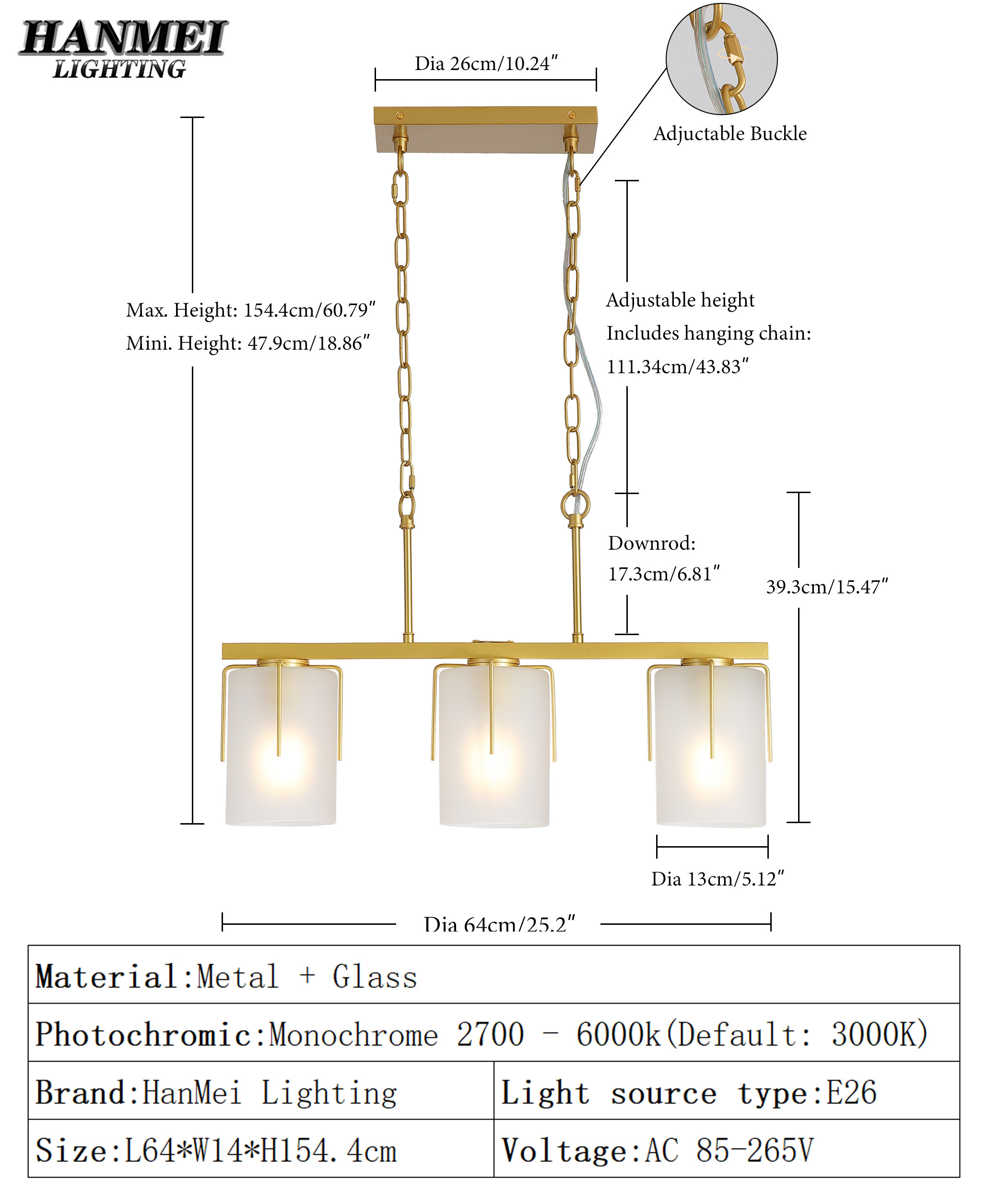 Or-L64*W14*H154.4cm