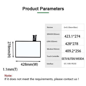 耐用的19英寸多点触摸电容式大面板触摸屏，用于带有多点触摸USB RS232接口的广告显示器 - Product Image 2