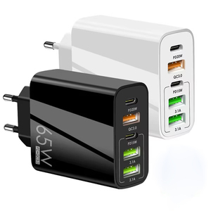 Universale uu UK Plug 65W caricatore rapido PD20W QC3.0 USB caricatore da parete adattatore di uscita multipla - Product Image 4