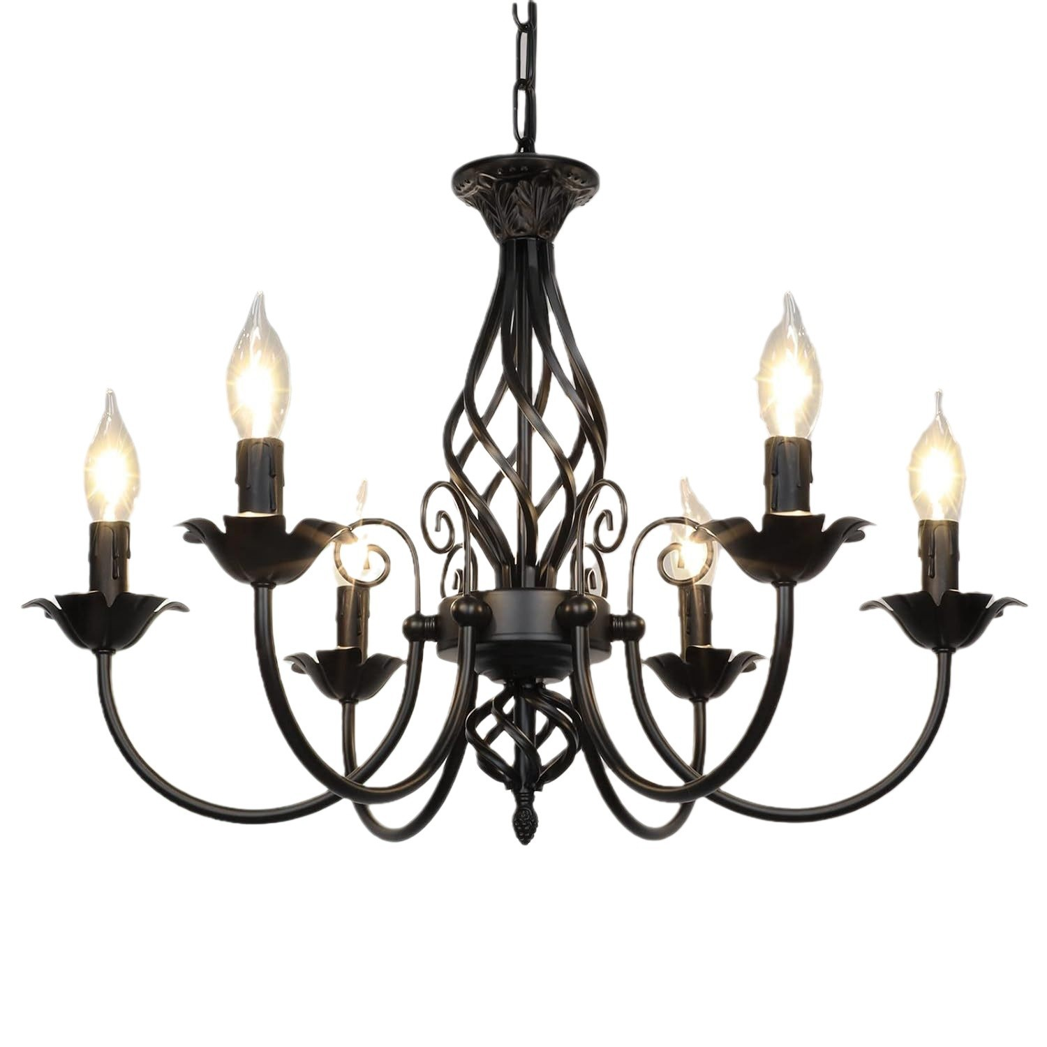 Noir D58 * H70 cm 6 têtes