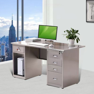 Escritorio moderno de metal y acero para diseño gráfico, mesa de personal de oficina con cajones, muebles de hierro para proyectos de diseño - Product Image 5