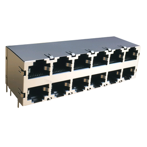 Manyetik olmadan LED 8P8C modüler jack yığılmış <span class=keywords><strong>2x6</strong></span> RJ45 soket