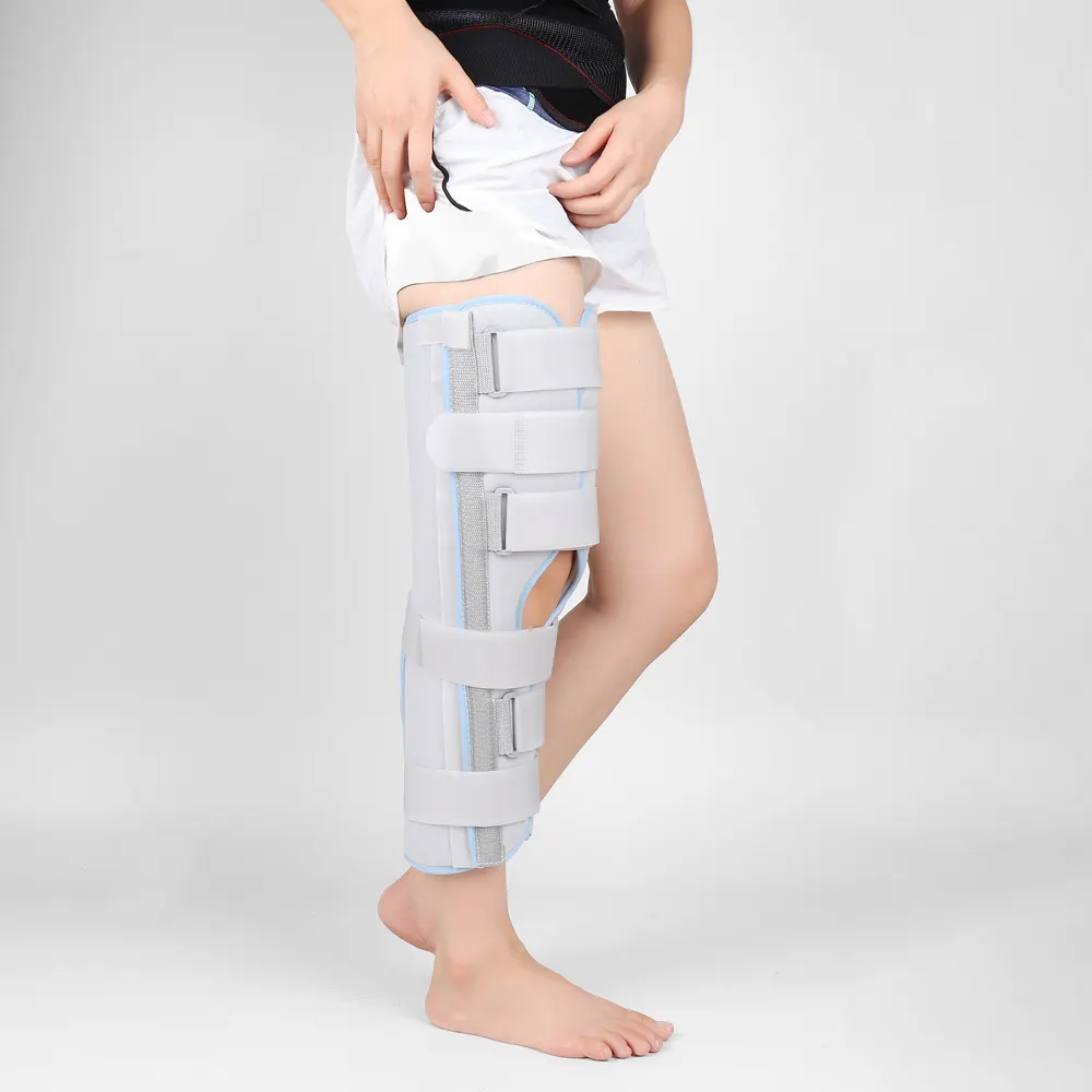 Imobilizador de joelho de três painéis, para adultos e crianças, fixação de ligamento, suporte para joelho, lesão nas articulações, cinta de cirurgia