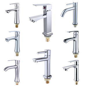 Modern Single-<strong>Hole</strong> Brass Basin Faucet with Ceramic Cold Water Valve Brushed Surface Finish for Toilets and Washbasins - Product Image 1