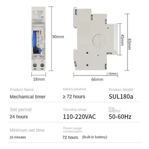SUL180a 16a Timer meccanico 15 minuti 24 ore programmabile Din ferroviario Timer Time Switch relè - Product Image 4
