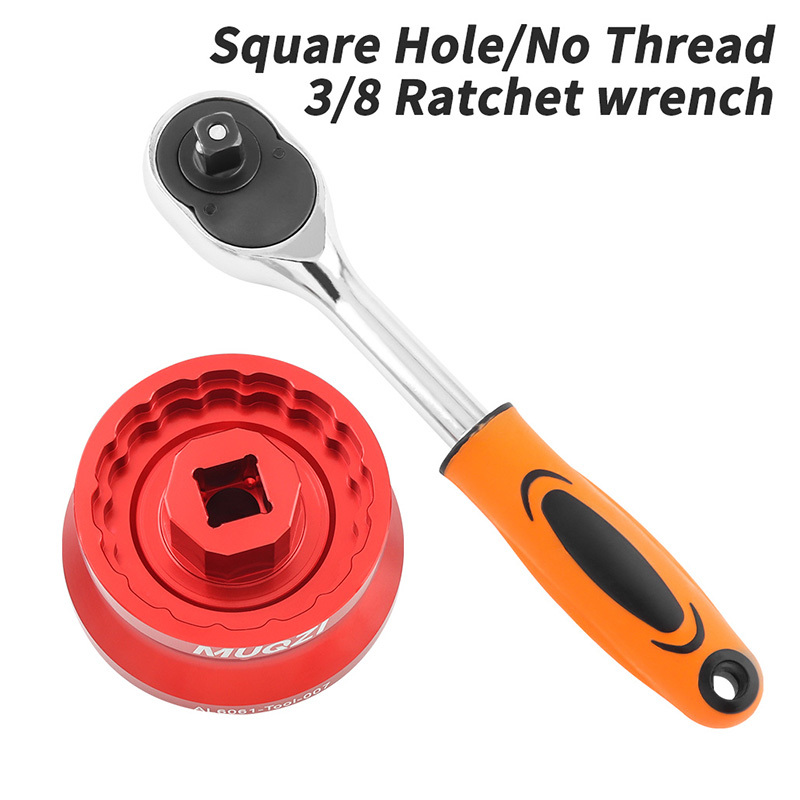 Square Hole/No Thread+Ratchet Wrench-Red