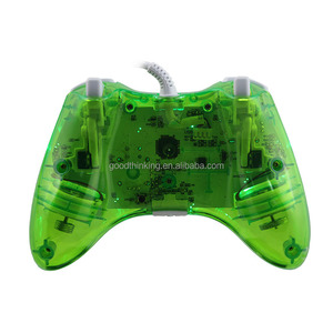 Gamepad PC <strong>Computer</strong> Led Light Green Color Transparent Shell Wired Cheap <strong>Game</strong> <strong>Controller</strong> for Xbx 360