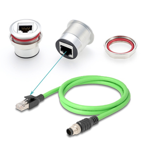 Profinet RJ45ケーブルアダプターメス-メスM12DコーディングをRJ45 Profinetケーブル、RJ45パネルマウント、シャーシマウントに接続するため