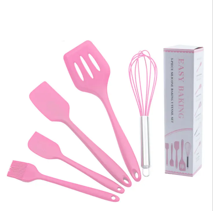 Accessori per la cucina di casa 5 pezzi utensili da cucina in Silicone per alimenti resistenti al calore Set di spatole da cucina