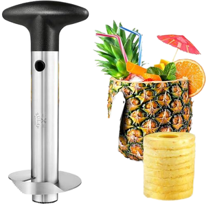 キッチンガジェット果物と野菜の道具パイナップルカッターとコアパイナップルステンレス鋼皮むき器コアスライサーカッターリムーバー
