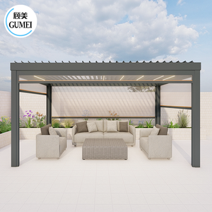 10x10 12x10 14x14 14x16 ft hiện đại vườn ngoài trời nhôm louvered pergola không thấm nước sang trọng Patio tự động cơ pergola - Product Image 2