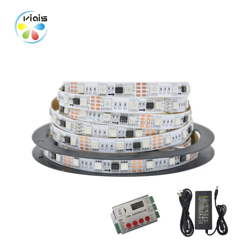 LED 조명 5050 RGB IC LED 스트립 12V LED 스트립 방수 SMD 2835 60LEDs/M 유연한 LED 스트립 테이프 리본