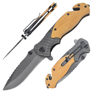 2024 nóng bán X50 gỗ ô liu xử lý tùy chỉnh ngoài trời EDC cắm trại cứu hộ cứu hộ chiến thuật gấp túi dao gấp - Product Image 1